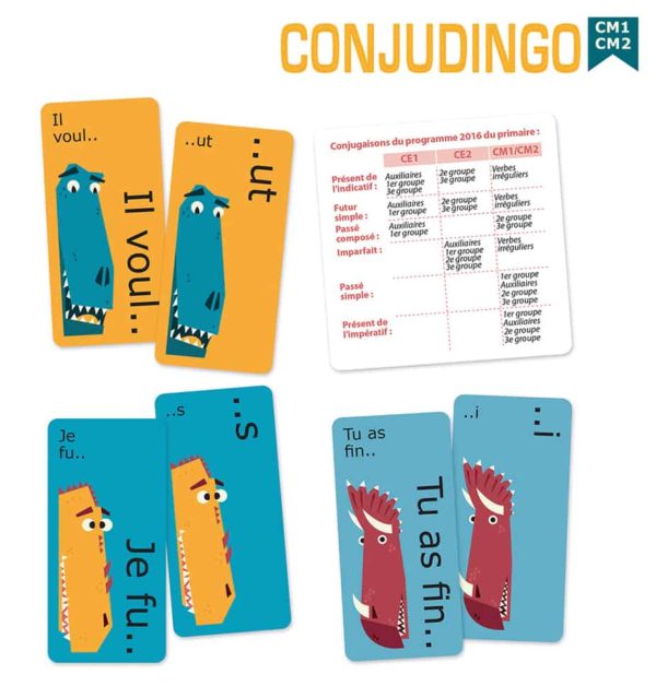 Les cartes du jeu ConjuDingo CM1-CM2